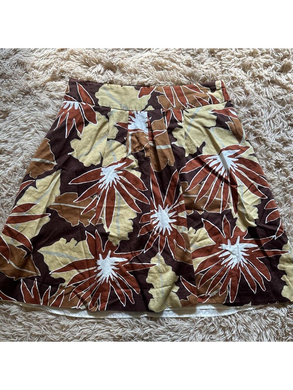 Merona Floral A-Line Cotton Skirt Size 8